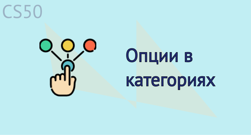 Опции в категориях